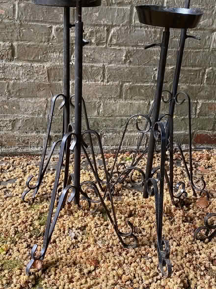 Photo of free Black wrought iron stands (Mytchett. GU16) #2