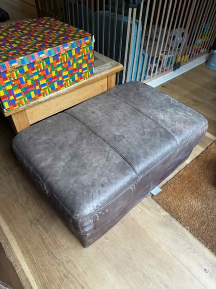 Photo of free Real leather poof/footstool (Caledonian Road N7) #2