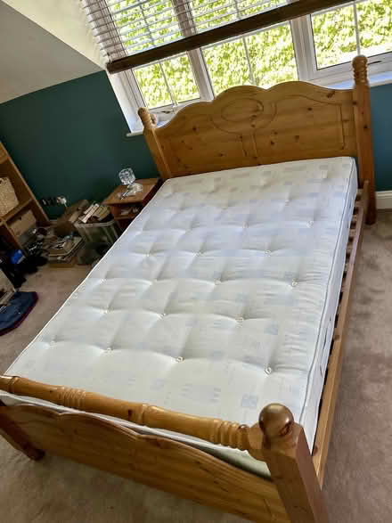 Photo of free Pine bed 1.5 x 2.055m Good condition (Haldens AL6) #2