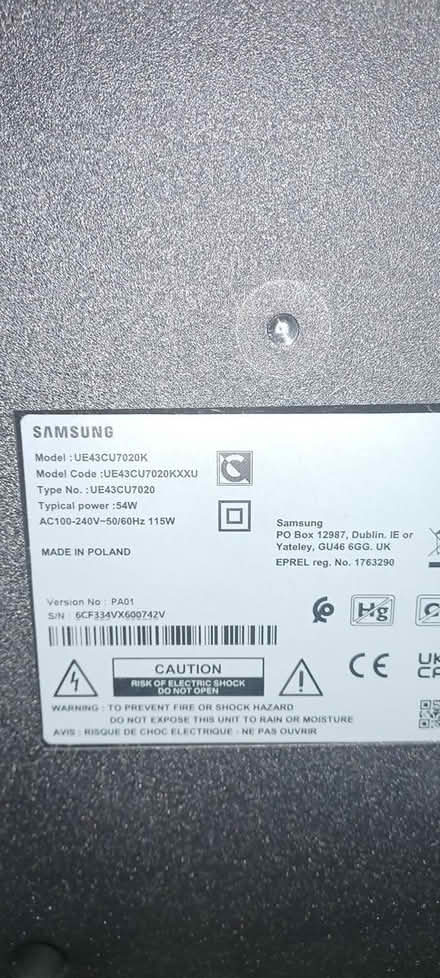 Photo of free Samsung TV (Great Blakenham Ipswich) #1