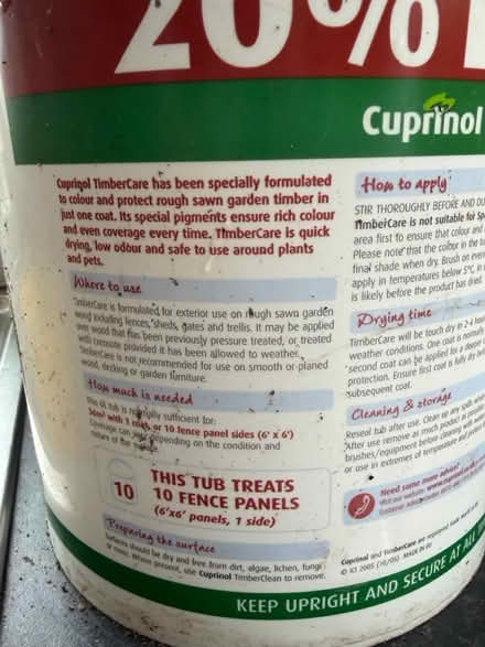 Photo of free Cuprinol Timbercare Woodland Green (Amersham HP6) #3