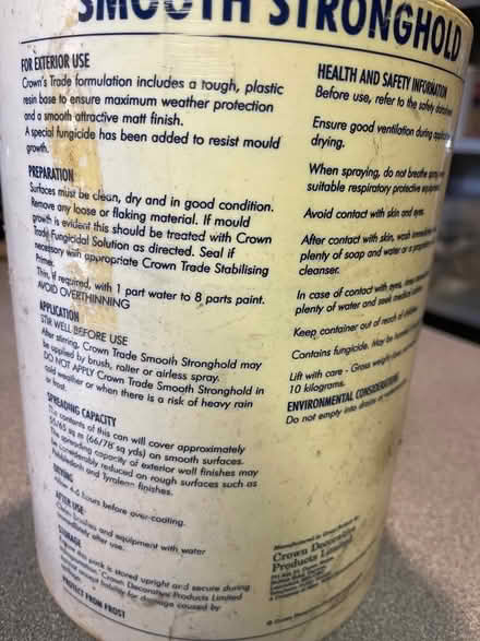 Photo of free Magnolia exterior paint FULL 5litre (CH43) #2