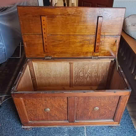 Photo of free Solid wood ottoman blanket chest (Heanor DE75) #4