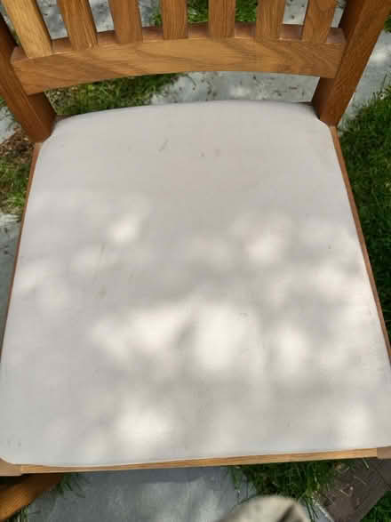 Photo of free Six dining chairs, solid oak, cream (Epping, CM16) #4
