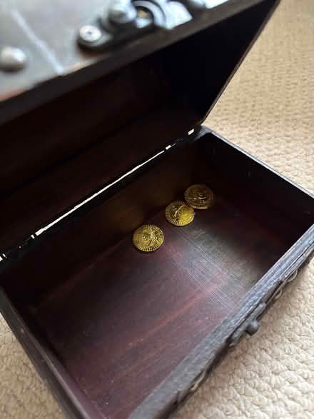 Photo of free Miniature treasure box and toy gold coins (Barnes SW13) #2