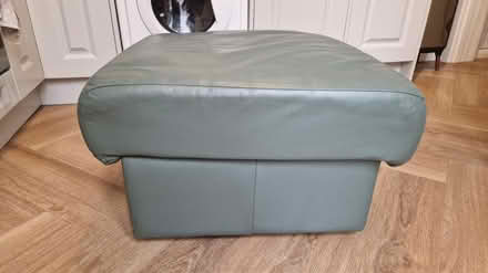 Photo of free Green leather footstool (Northfields) #1