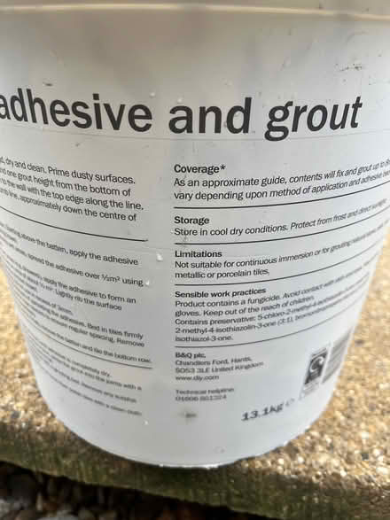 Photo of free Wall tile adhesive & grout (CH43) #2
