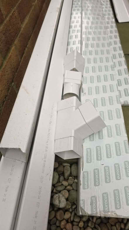 Photo of free White uPVC downpipe (6m lengths), gutter, fittings, fascia (Stone Cross BN23) #2