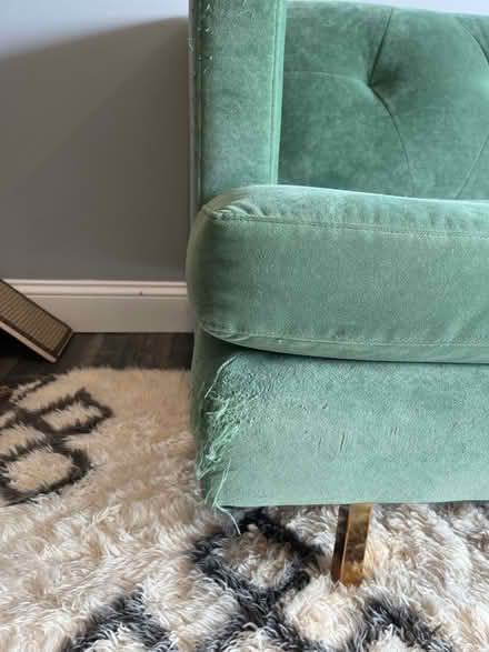 Photo of free Green love seat (Berkeley Hills) #4