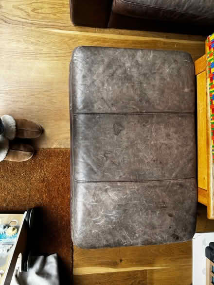 Photo of free Real leather poof/footstool (Caledonian Road N7) #1