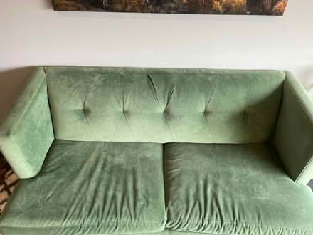 Photo of free Green love seat (Berkeley Hills) #1