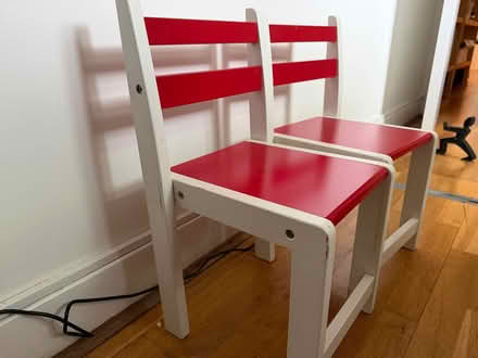 Photo of free 2 x children chairs, wooden, height to seat 30cm (Canonbury N1) #2