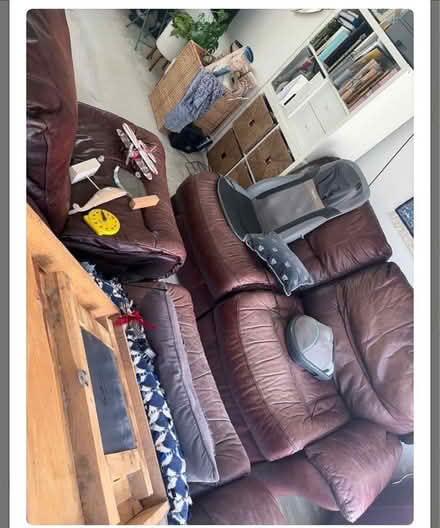 Photo of free Brown leather sofas full electric reclining (Marks Gate IG7) #1