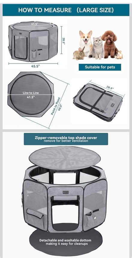 Photo of free Petsfit Foldable Puppy Play Tent / Soft Dog Crate (Grey (Twickenham TW1) #1