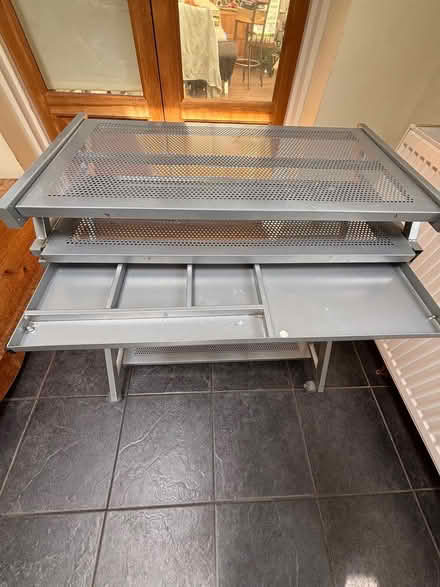 Photo of free Grey metal computer desk (Walton-on-Thames KT12) #3
