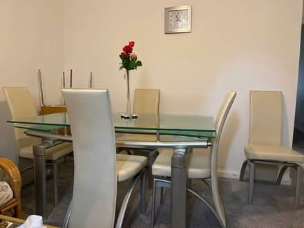 Photo of free Glass table with 5 chairs (AL7 3) #1