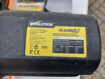Photo of free Evolution RAGE Mitre saw - 255mm sliding compound (Haydon wick SN25) #3