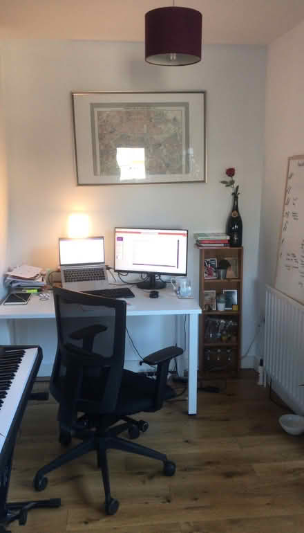 Photo of free White large desk and back chair (Fish Island E3) #1