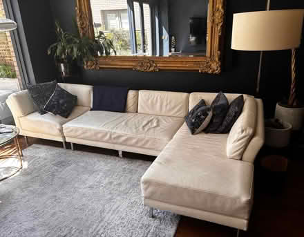 Photo of free Cream Leather Sofa. (Brentford Gate TW8) #1