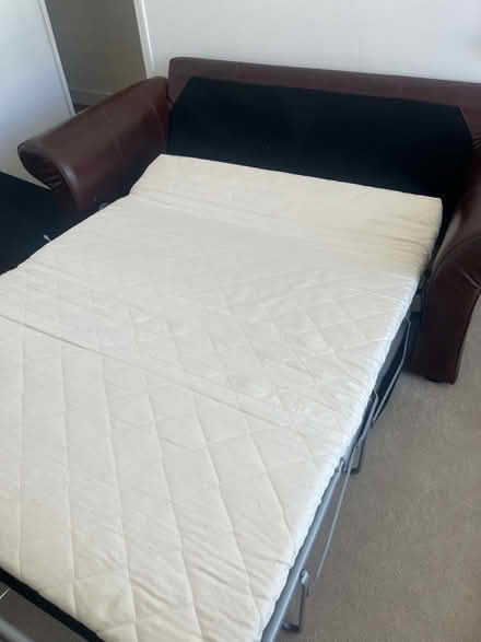 Photo of free Brown Leather sofa bed (Brockley SE14) #3