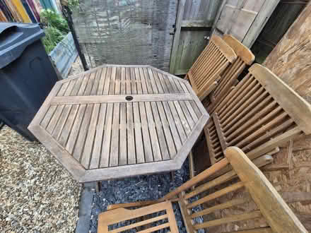 Photo of free Outside Wooden Table And Chairs (Holmer Green HP15) #1