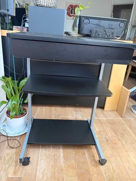 Photo of free Black wooden computer desk (Chessington KT19) #1