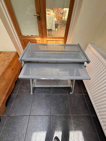 Photo of free Grey metal computer desk (Walton-on-Thames KT12) #2