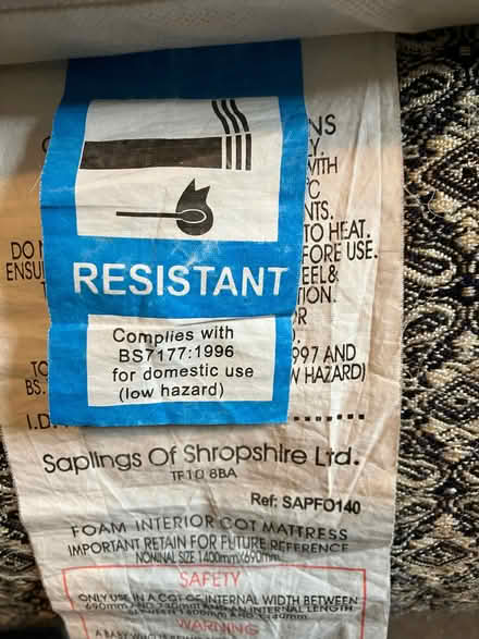 Photo of free Cotbed mattress (Walton Manor OX2) #2