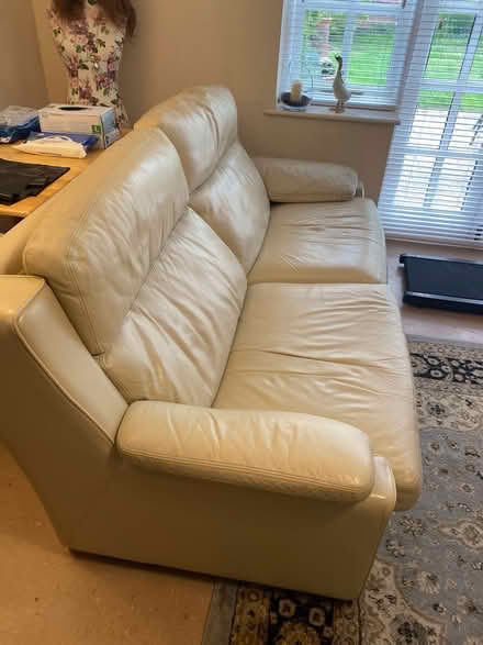 Photo of free Cream Leather Sofa (Bournville B30) #2