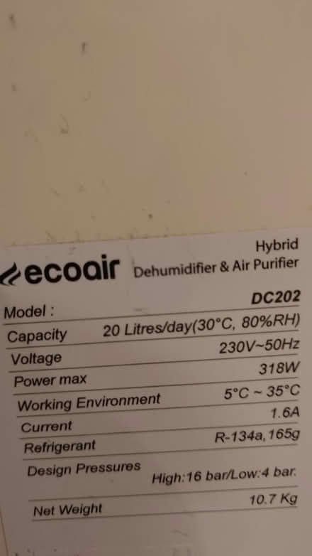 Photo of free Dehumidifier & air purifier (East Dulwich) #4
