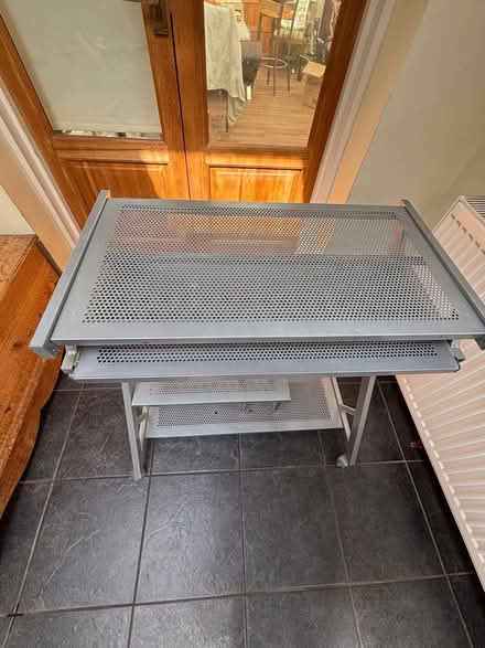 Photo of free Grey metal computer desk (Walton-on-Thames KT12) #1