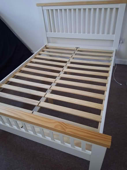 Photo of free White Wooden Double Bed Frame (PL25) #1