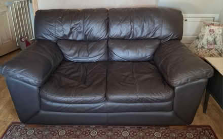 Photo of free Brown leather 2 seater sofa (CO4 Colchester) #1