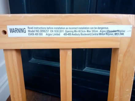 Photo of free Wooden, ARGOS, Stair gate - needs fittings. (Kendal LA9) #3