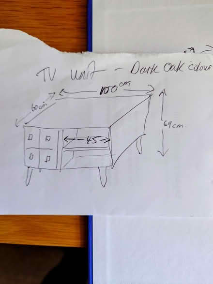 Photo of free oak coloured tv unit WS151QF (WS15 Upper Longdon) #2