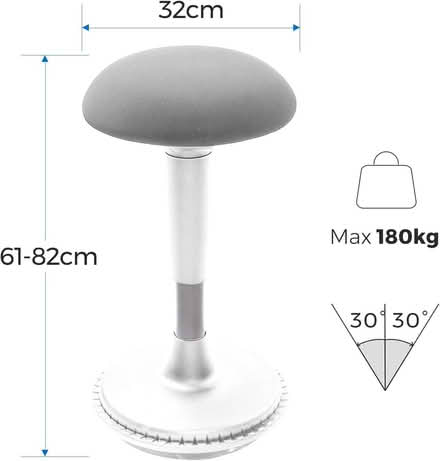 Photo of free FLEXISPOT Wobble Stool - Tilting Desk Chair - Silver/White (Kidlington OX5) #3