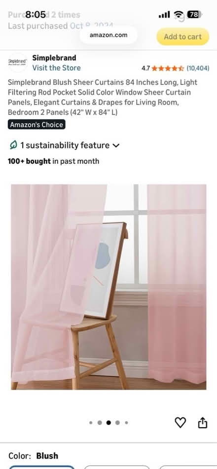 Photo of free Sheer pink curtains (Winter Hill) #2