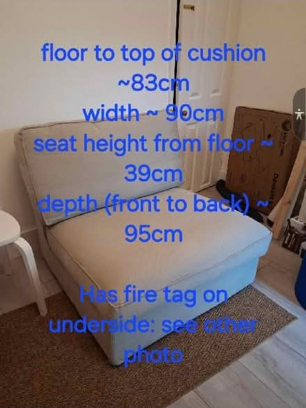 Photo of free Beige/sand coloured comfy chair (Battle RG30) #1