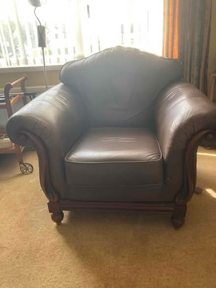 Photo of free Large brown leather armchair (Cockermouth CA13) #1