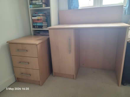 Photo of free Desk & bedside chest of drawers (Mount Merrion, Co. Dublin) #1