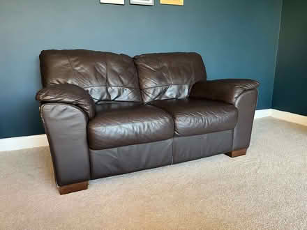 Photo of free Two dark brown leather sofas (Wilpshire BB1) #2