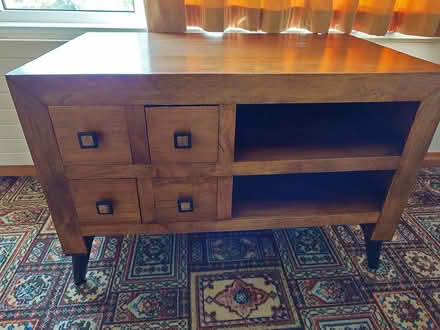 Photo of free oak coloured tv unit WS151QF (WS15 Upper Longdon) #1