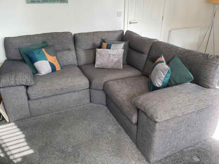 Photo of free Grey three-seater corner sofa (Barnard's Green WR14) #1