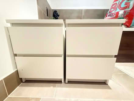Photo of free Pair of white bedside tables (Wd18) #1