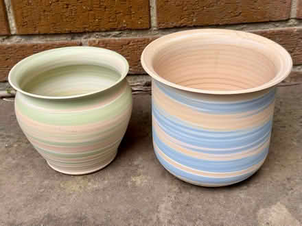 Photo of free 2 x Matt Glazed Pottery Pots/Vases (Chaddesden DE21) #1
