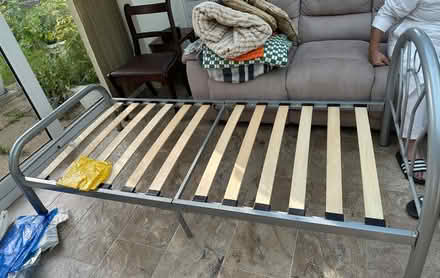 Photo of free Single metal bed frame with mattress (Hall Green B28) #2