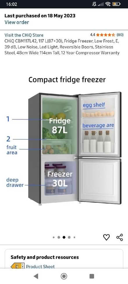 Photo of free Fridge Freezer - small (Poplar E14) #3