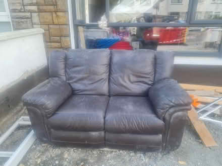 Photo of free Brown leather couch (Artane Dublin 5) #3