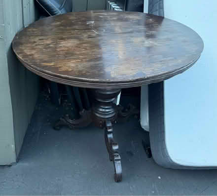 Photo of free Vintage round wooden table (1075 Valencia Avenue) #1