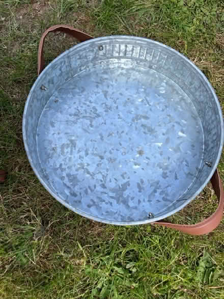 Photo of free Metal tray with leather handles (Twyford RG10 9) #1